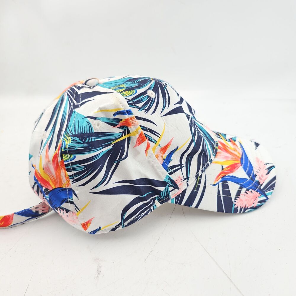 Floral Shiny Baseball Cap Strap Back Bird Of Paradise - Picture 2 of 5